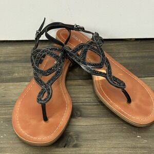 Womens Gianni Bini Black Sequence Sandals Size‎ 7.5